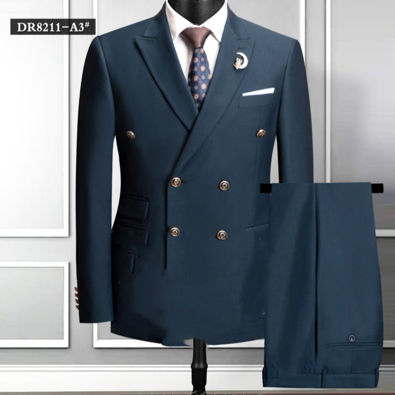 Plus Size Double Breasted Suit Men's Two-piece Suit