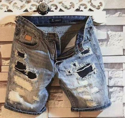 Men's Fashion Casual Ripped Denim Shorts