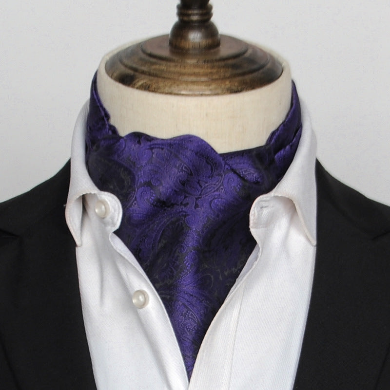 British Vintage Suit Silk Scarf Shirt