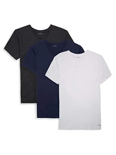 Calvin Klein Men's Short Cotton Multipack V Neck T-Shirts