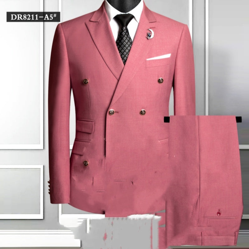 Plus Size Double Breasted Suit Men's Two-piece Suit