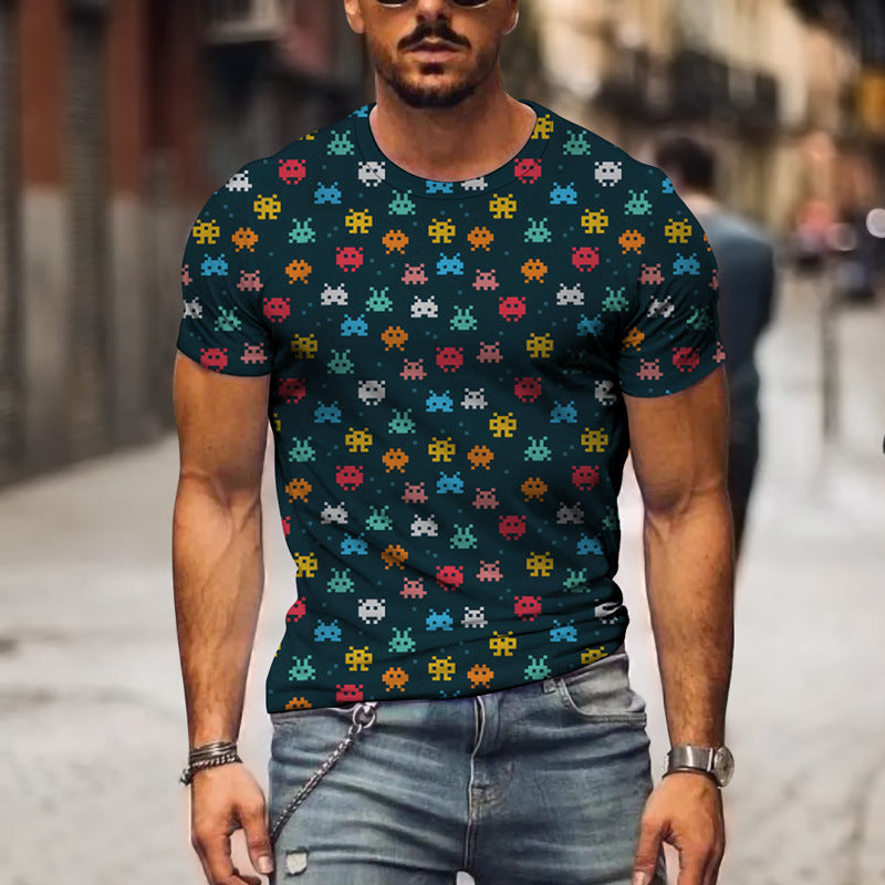 Camouflage Retro Patchwork 3d Digital Print T-shirt