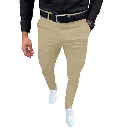 Mens Fashion Slim Fit Dress Pants Casual Business Skinny Stretch Pants Golf Pants