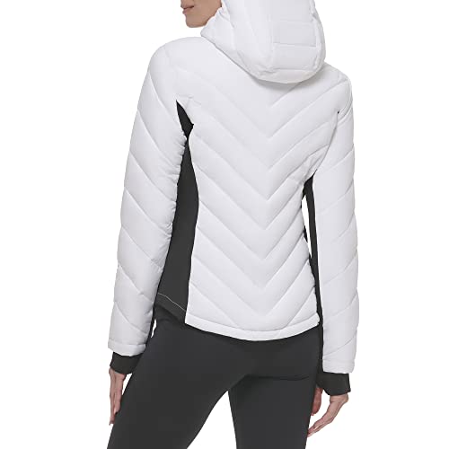 Calvin Klein Women's Scuba Side Panel and Sleeve Detail Adjustable Hood Zip Pocketspuffer