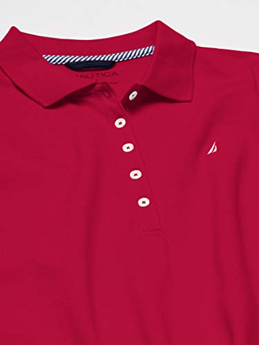 Nautica Women's 5-Button Short Sleeve Cotton Polo Shirt