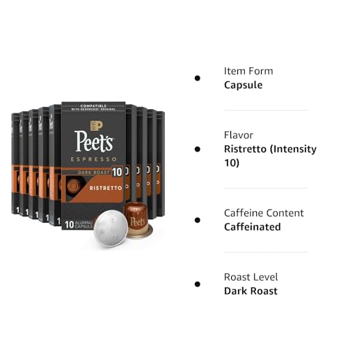 Peet's Coffee Gifts, Espresso Coffee Pods Variety Pack, Dark & Medium Roasts, Intensity 8-11, 40 Count (4 Boxes of 10 Espresso Capsules)