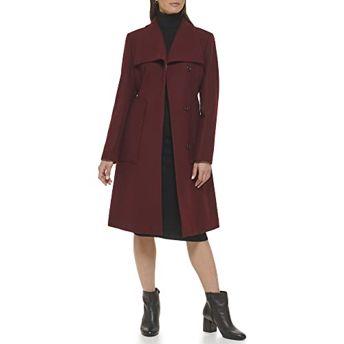 Cole Haan Womens Belted Coat Wool With Cuff Details