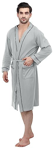 NY Threads Men's Lightweight Knit Robe Cotton Blend Bathrobe