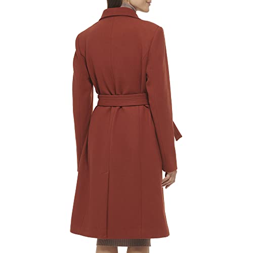 Cole Haan Womens Belted Coat Wool With Cuff Details