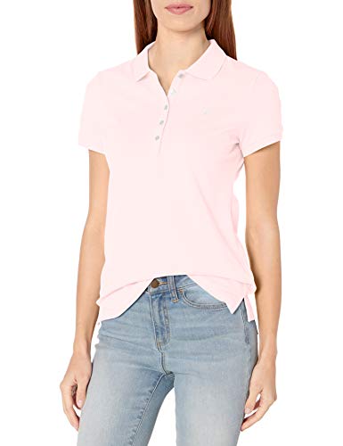 Nautica Women's 5-Button Short Sleeve Cotton Polo Shirt