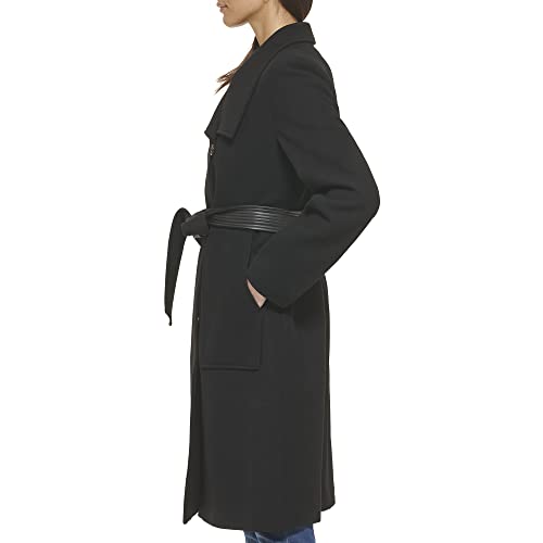 Cole Haan Womens Belted Coat Wool With Cuff Details