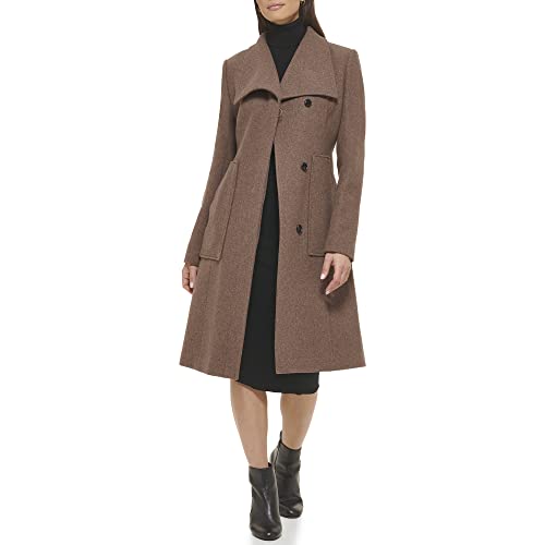 Cole Haan Womens Belted Coat Wool With Cuff Details