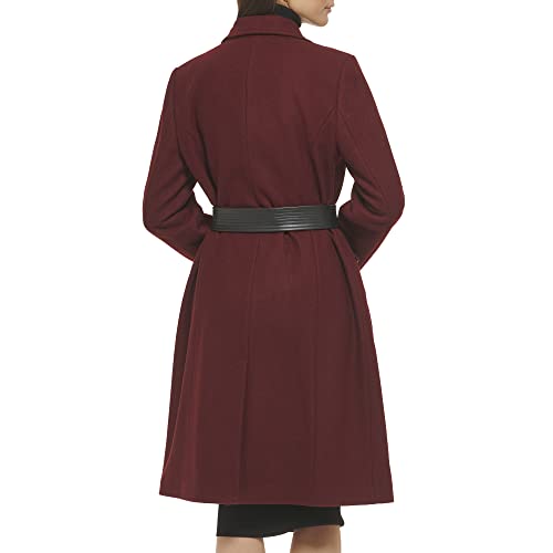 Cole Haan Womens Belted Coat Wool With Cuff Details