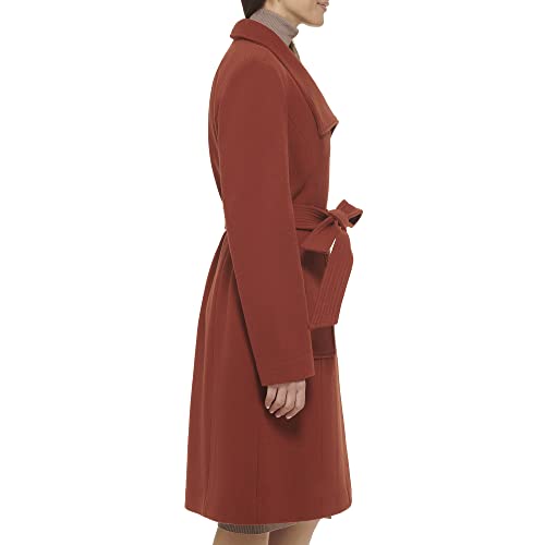 Cole Haan Womens Belted Coat Wool With Cuff Details