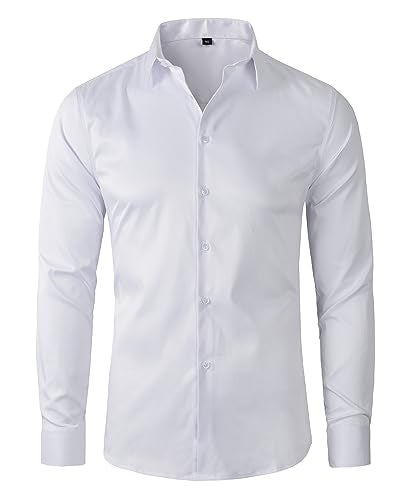 Beninos Mens Long Sleeve Slim Fit Dress Shirts