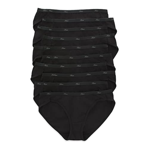 Hanes Women's Bikini Underwear Pack, Classic Cotton Bikini Panties, 10-Pack (Colors May Vary)