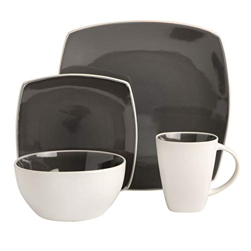 Gibson Soho Lounge Dinnerware Set, Service for 4 (16pcs), Matte Black