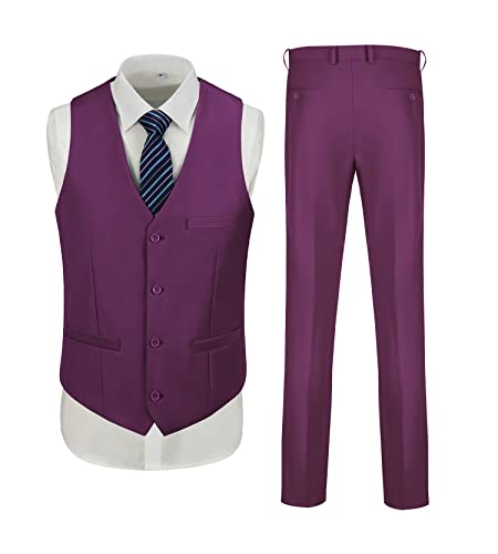 Men Suits 3 Pieces Set Slim Fit Wedding Suit Groomsmen Prom Suit Tuxedo Business Formal Casual Groom Suit Jacket Blazer Pants