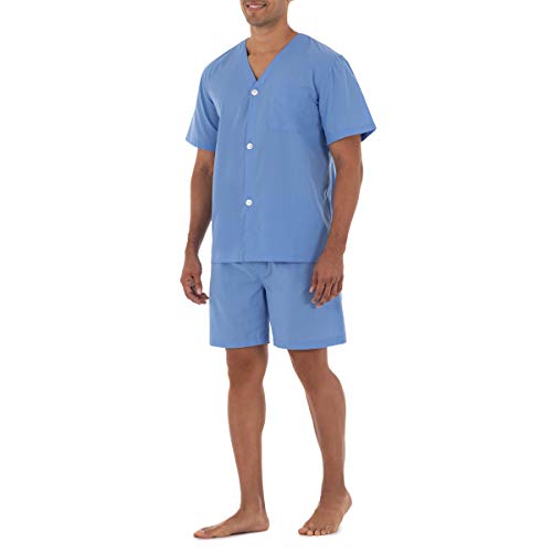 Fruit of the Loom Men's Broadcloth Short Sleeve Pajama Set