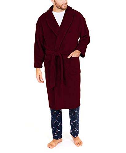 Nautica Men's Long Sleeve Cozy Soft Plush Shawl Collar Robe