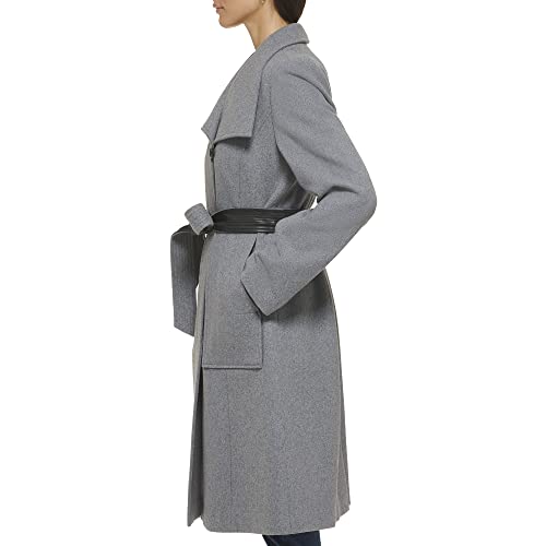 Cole Haan Womens Belted Coat Wool With Cuff Details