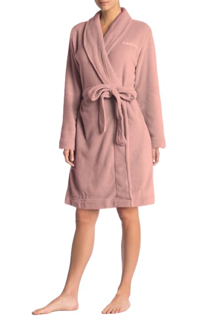 Calvin Klein Women's Logo Belted Fluffy Soft Robe