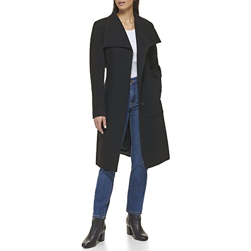 Cole Haan Womens Belted Coat Wool With Cuff Details