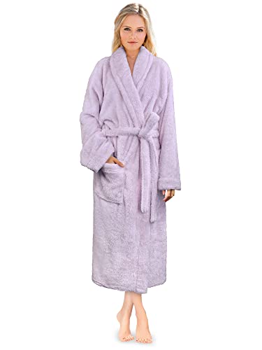 PAVILIA Premium Womens Plush Soft Robe Fluffy, Warm, Fleece Sherpa Shaggy Bathrobe