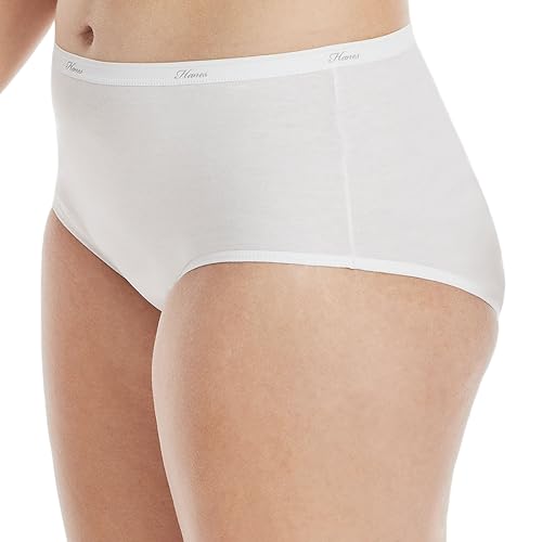 Hanes Women's Cotton Brief Value Pack, 10-Pack, Assorted Brief Underwear (Colors May Vary)