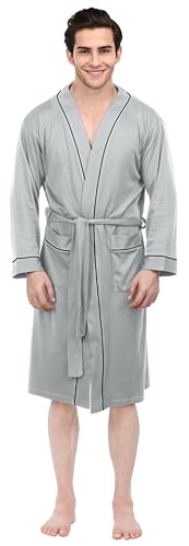 NY Threads Men's Lightweight Knit Robe Cotton Blend Bathrobe