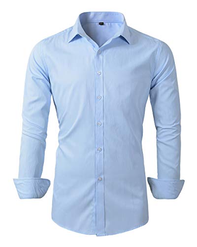 Beninos Mens Long Sleeve Slim Fit Dress Shirts