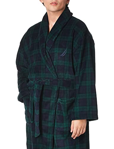 Nautica Men's Long Sleeve Cozy Soft Plush Shawl Collar Robe