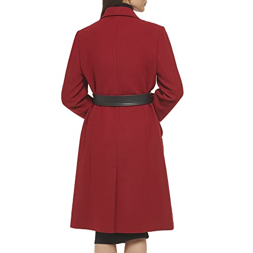 Cole Haan Womens Belted Coat Wool With Cuff Details