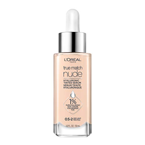 L'Oreal Paris True Match Nude Hyaluronic Tinted Serum Foundation with 1% Hyaluronic acid, Light 2-3, 1 fl. oz.