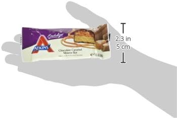 Atkins Endulge Chocolate Caramel Mousse Bar, Dessert Favorite, 1g Sugar, High in Fiber, 5 Count