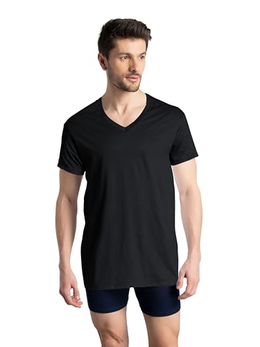 Fruit of the Loom Men's Eversoft Cotton Stay Tucked V-Neck T-Shirt