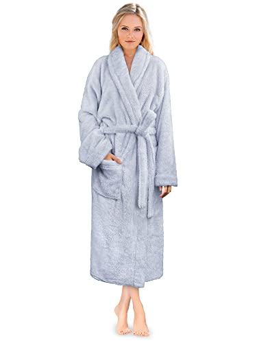 PAVILIA Premium Womens Plush Soft Robe Fluffy, Warm, Fleece Sherpa Shaggy Bathrobe