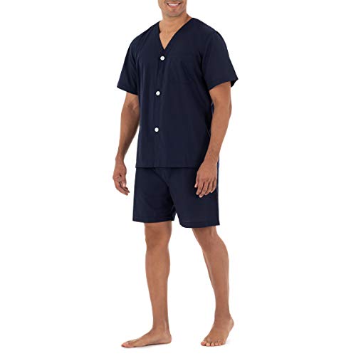 Fruit of the Loom Men's Broadcloth Short Sleeve Pajama Set