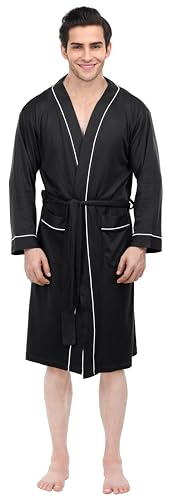 NY Threads Men's Lightweight Knit Robe Cotton Blend Bathrobe