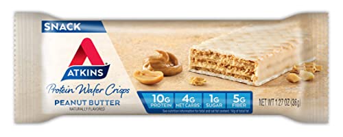 Atkins Chocolate Crème Protein Wafer Crisps, Protein Dessert, 4g Net Carb, 1g Sugar, High in Fiber, Keto Friendly, 5 Count