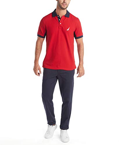 Nautica Men's Classic Fit Short Sleeve Performance Pique Polo Shirt