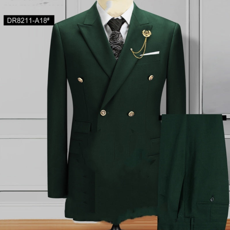 Plus Size Double Breasted Suit Men's Two-piece Suit