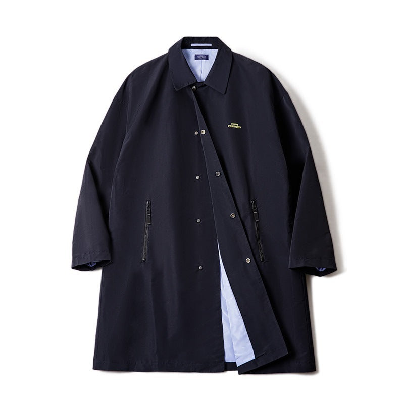 Three-proof Balmacon Trench Coat Lapel Mid-length