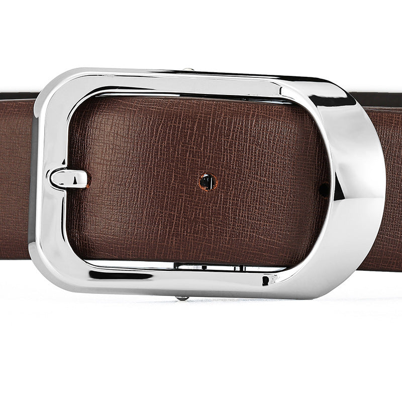 First Layer Cowhide Men's Simplicity Pin Buckle Belt