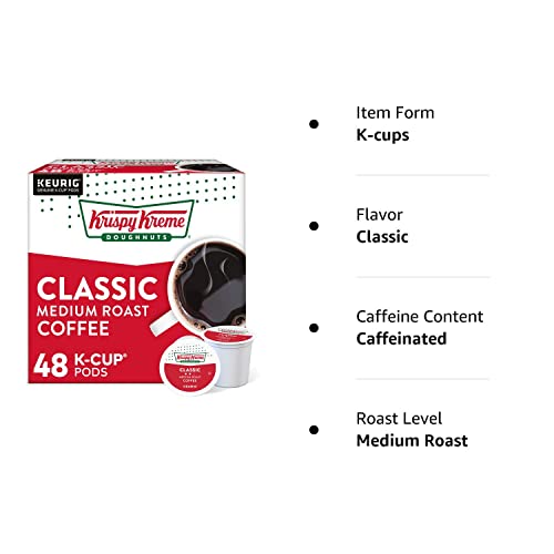 Krispy Kreme Classic, Single-Serve Keurig K-Cup Pods, Medium Roast Coffee Pods, 32 Count