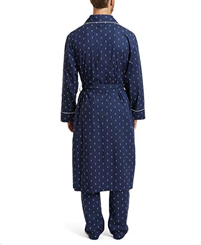 Nautica mens Long-sleeve Lightweight Cotton Woven-robe Bathrobe