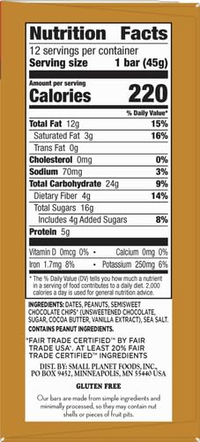 Larabar Peanut Butter Chocolate Chip, Gluten Free Fruit & Nut Bar, 18 Ct