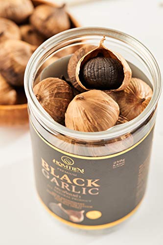 Homtiem Black Garlic 8.82 Oz (250g.), Whole Black Garlic Fermented for 90 Days, Super Foods, Non-GMOs, Non-Additives, High in Antioxidants, Ready to Eat for Snack Healthy, Healthy Recipes