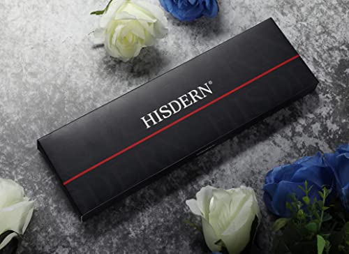 HISDERN Men Floral Ties Woven Classic 3.4" Necktie Set Formal tie Pocket Square for Wedding with Handkerchief Gift Box