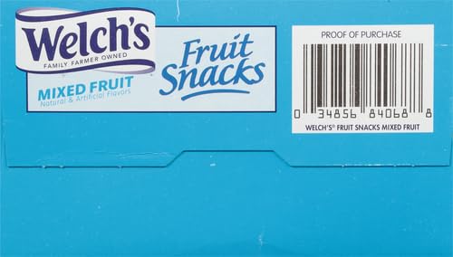 Welch's Fruit Snacks, Mixed Fruit, Perfect for School Lunches, Gluten Free, Bulk Pack, Individual Single Serve Bags, 0.8 oz (Pack of 40)